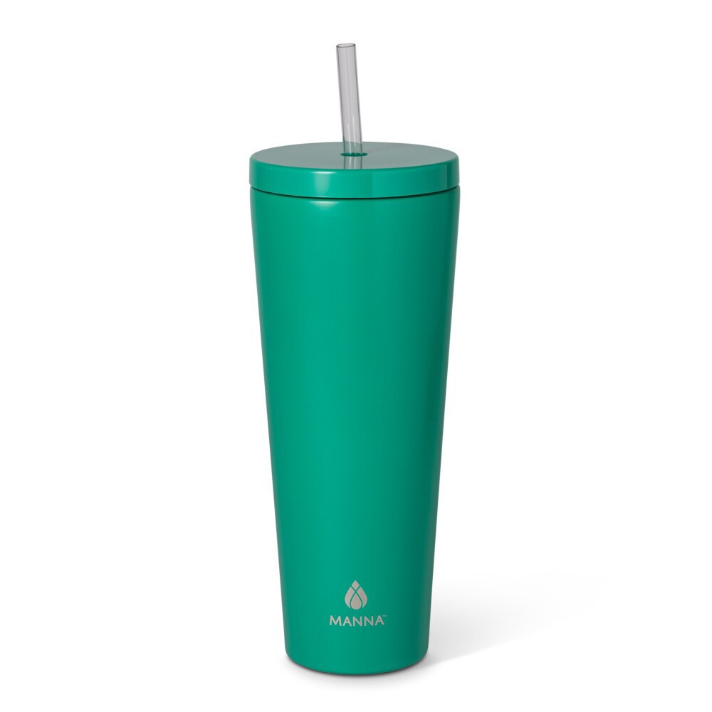 slide 2 of 3, Manna™ Axel™ Stainless Steel Tumbler With Straw - Green, 26 oz