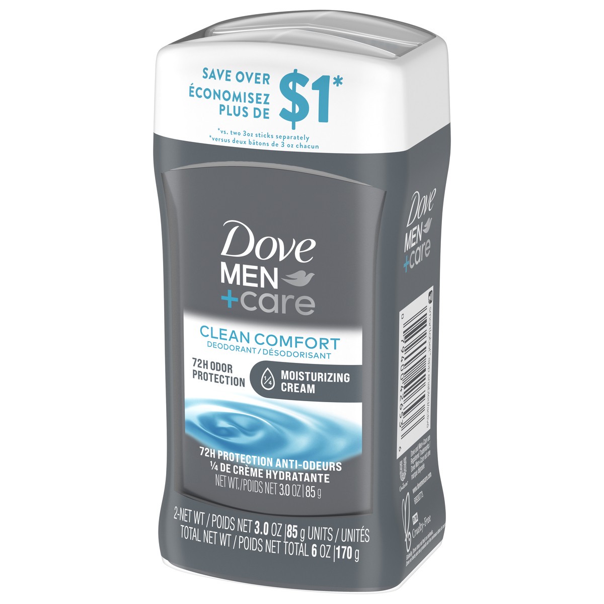 slide 4 of 8, Dove Men+Care Deodorant Stick for Men Extra Fresh, 3.0 oz, Twin Pack, 3 oz