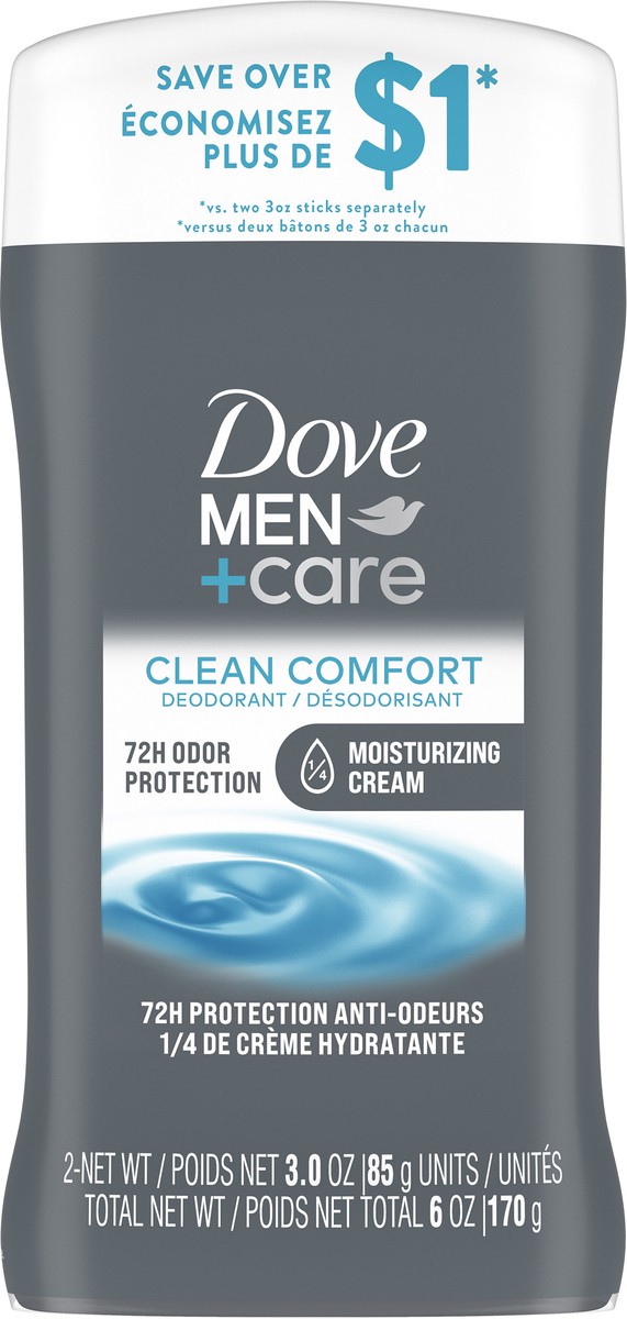 slide 2 of 8, Dove Men+Care Deodorant Stick for Men Extra Fresh, 3.0 oz, Twin Pack, 3 oz