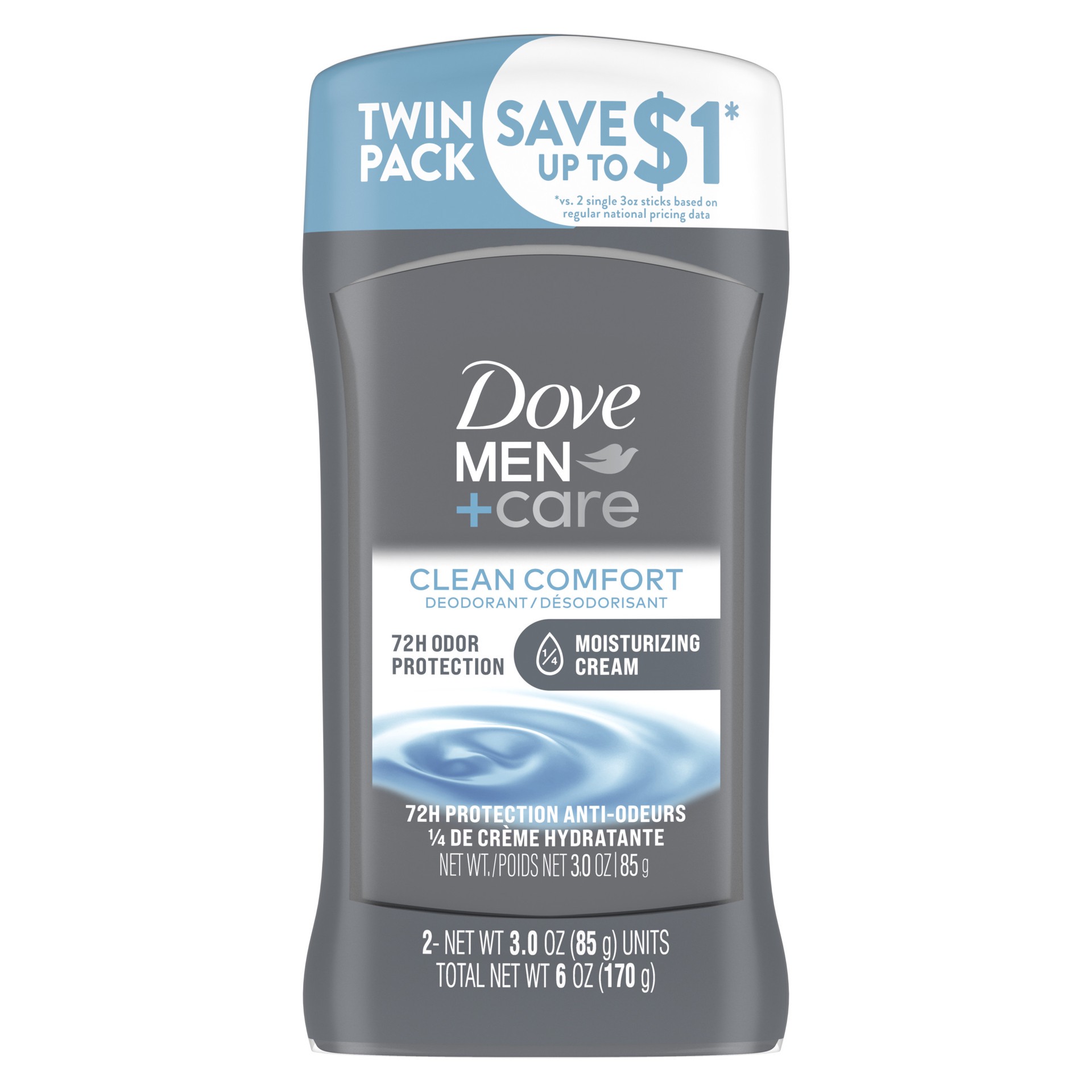 slide 1 of 8, Dove Men+Care Deodorant Stick for Men Extra Fresh, 3.0 oz, Twin Pack, 3 oz