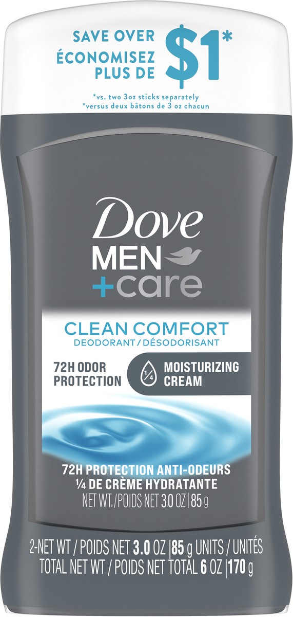 slide 8 of 8, Dove Men+Care Deodorant Stick for Men Extra Fresh, 3.0 oz, Twin Pack, 3 oz