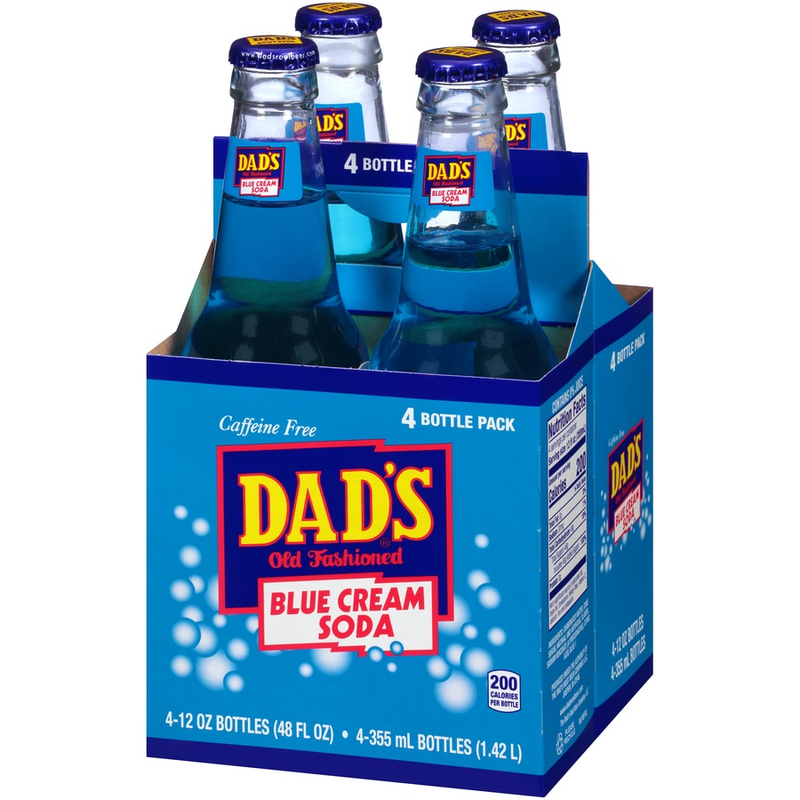 slide 4 of 7, Dad's Old Fashioned Blue Cream Soda, 4 ct; 12 fl oz