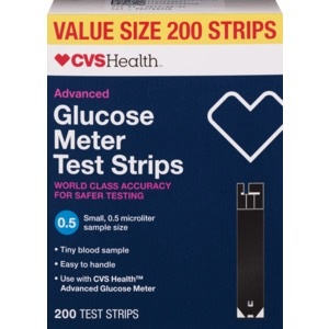 slide 1 of 1, CVS Health Advanced Glucose Meter Test Strips, 200 ct