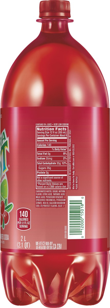 slide 3 of 3, Sierra Mist Caffeine Free Cranberry Splash Soda - 2 liter, 2 liter