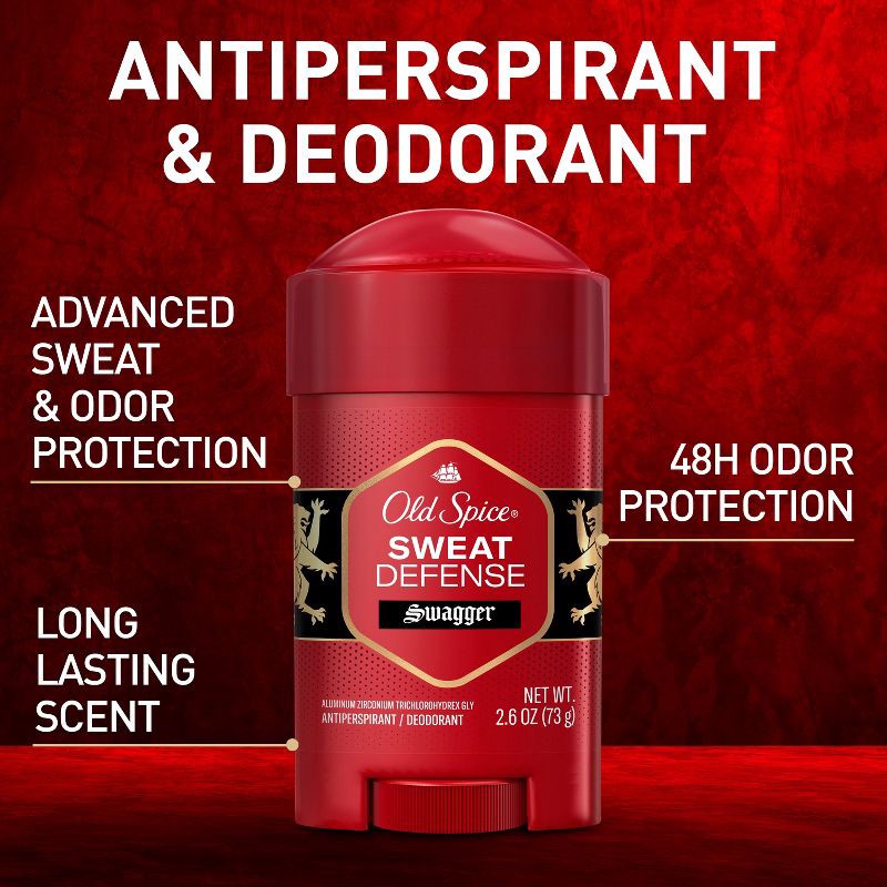 slide 2 of 9, Old Spice Hardest Working Collection Sweat Defense Stronger Swagger Solid Antiperspirant & Deodorant - 2.6oz, 2.6 oz