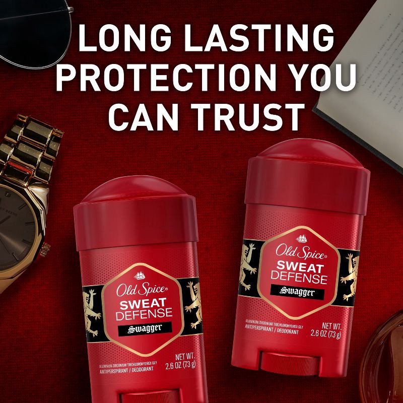 slide 4 of 9, Old Spice Hardest Working Collection Sweat Defense Stronger Swagger Solid Antiperspirant & Deodorant - 2.6oz, 2.6 oz