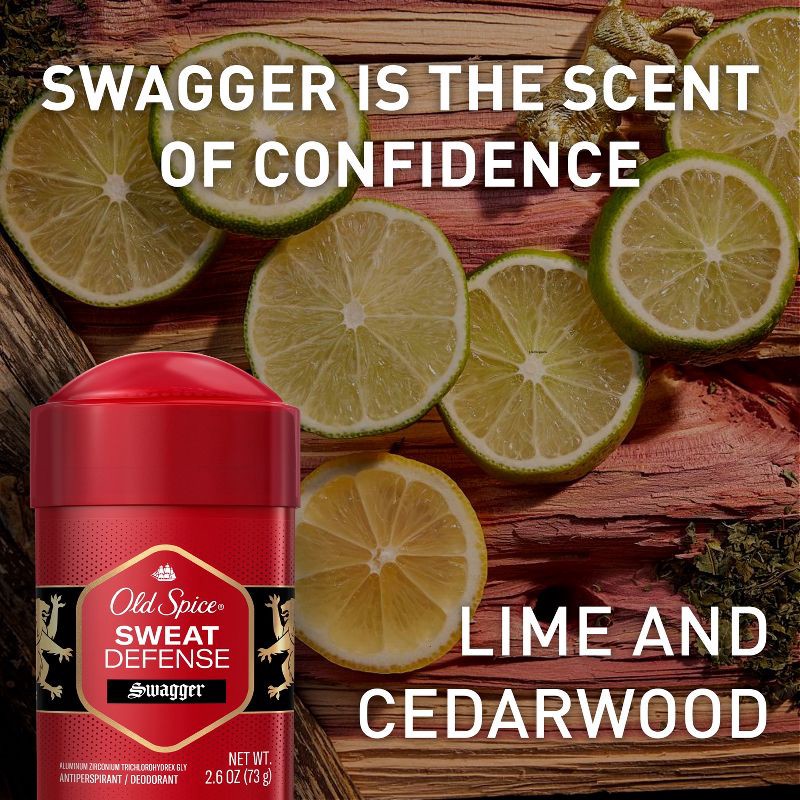 slide 5 of 9, Old Spice Hardest Working Collection Sweat Defense Stronger Swagger Solid Antiperspirant & Deodorant - 2.6oz, 2.6 oz