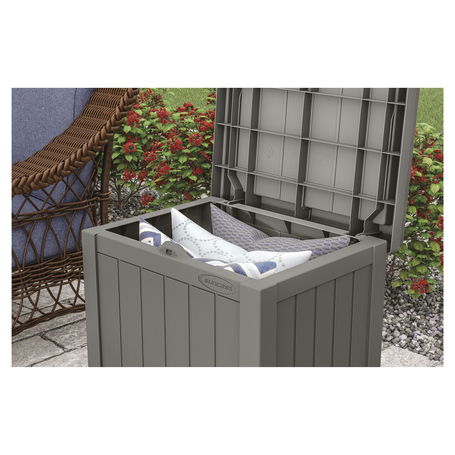 slide 3 of 3, Suncast 22 Gallon Small Deck Box- Stoney Gray, 22 gal