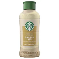 Starbucks Discoveries Starbucks Vanilla Latte Iced Espresso - 40 fl oz: Espresso Roast, Source Varies