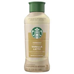 Starbucks Discoveries Starbucks Vanilla Latte Iced Espresso - 40 fl oz: Espresso Roast, Source Varies