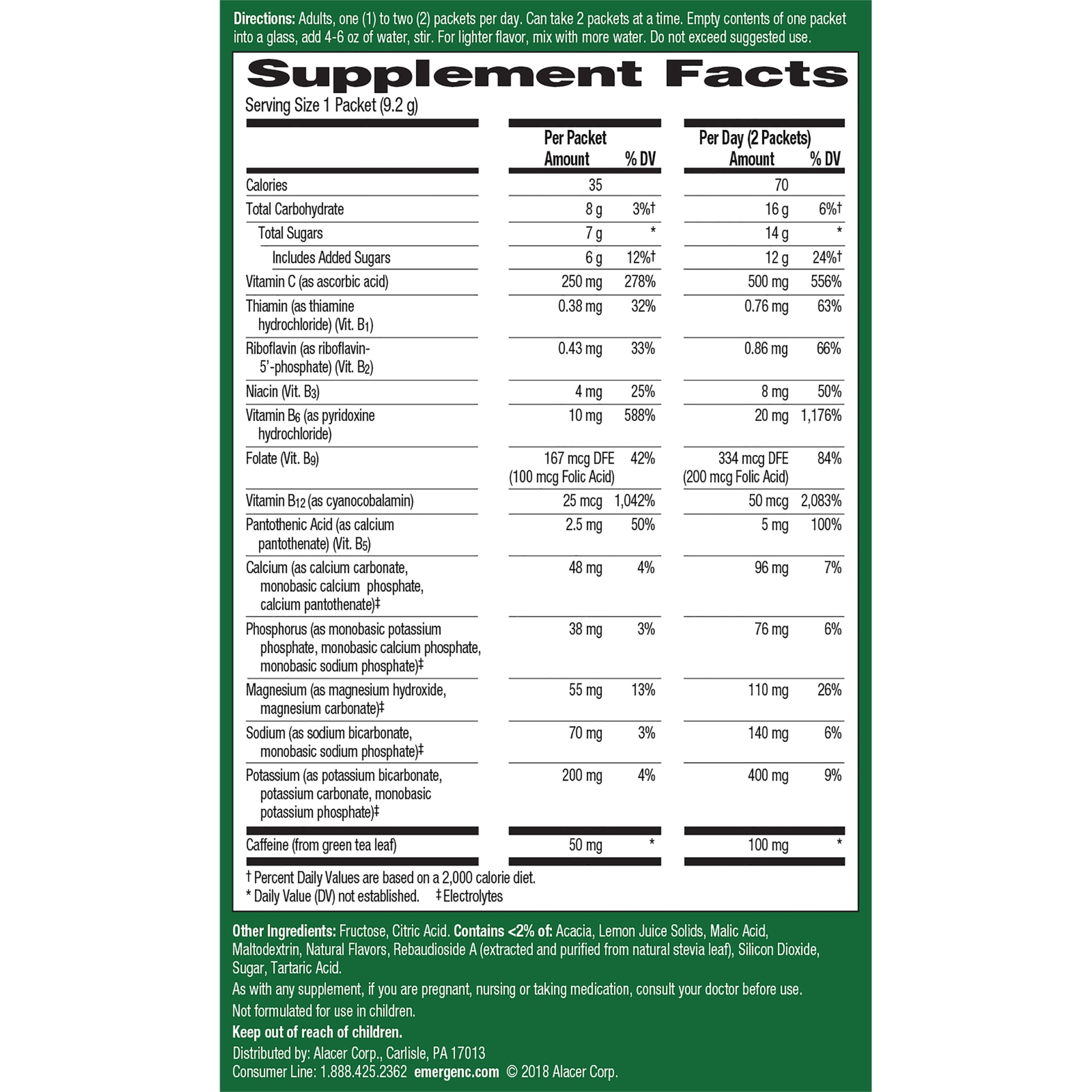 slide 4 of 7, Emergen-C Fizzy Drink Mix 18 ea, 18 ct