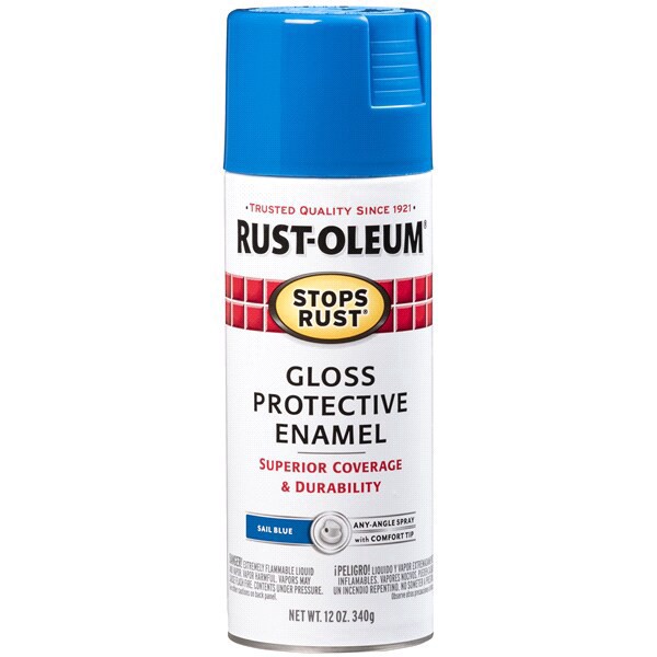 slide 3 of 13, Rust-Oleum Stops Rust Protective Enamel Gloss Spray Paint - Sail Blue, 12 oz