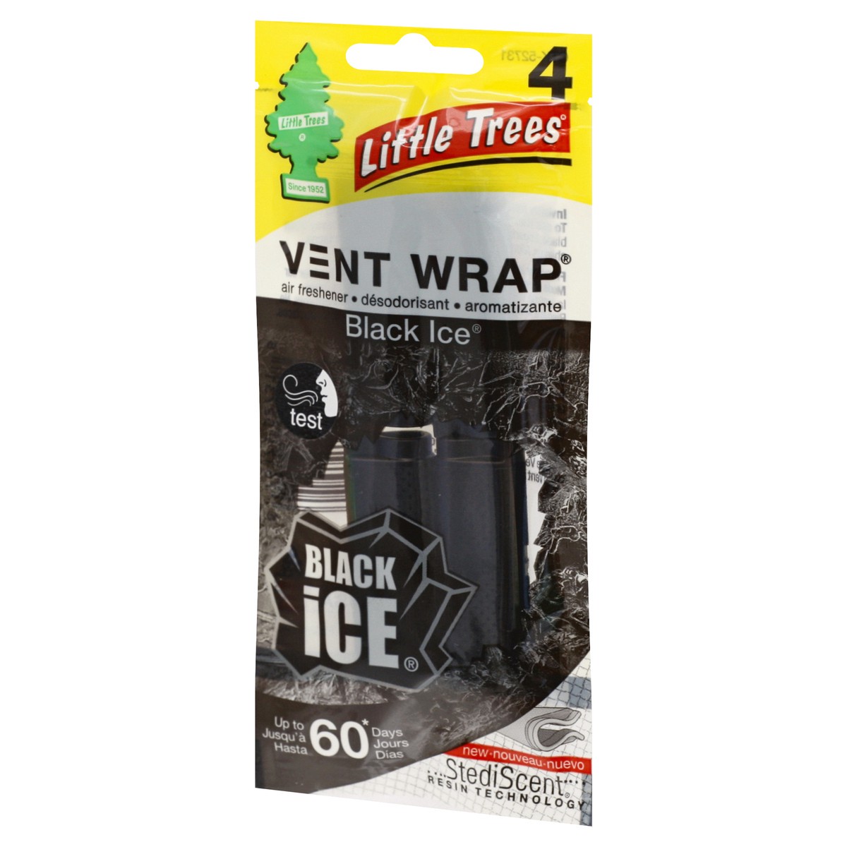 slide 3 of 9, Little Trees Vent Wrap Black Ice Air Freshener 4 Each, 4 ct