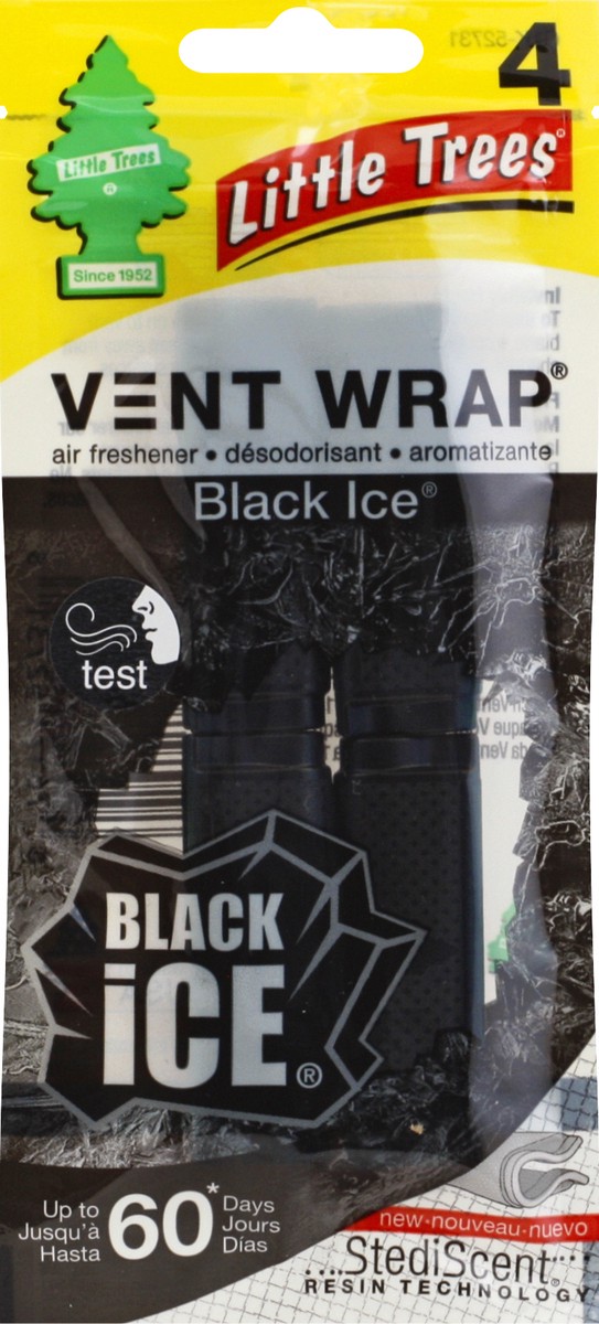 slide 7 of 9, Little Trees Vent Wrap Black Ice Air Freshener 4 Each, 4 ct