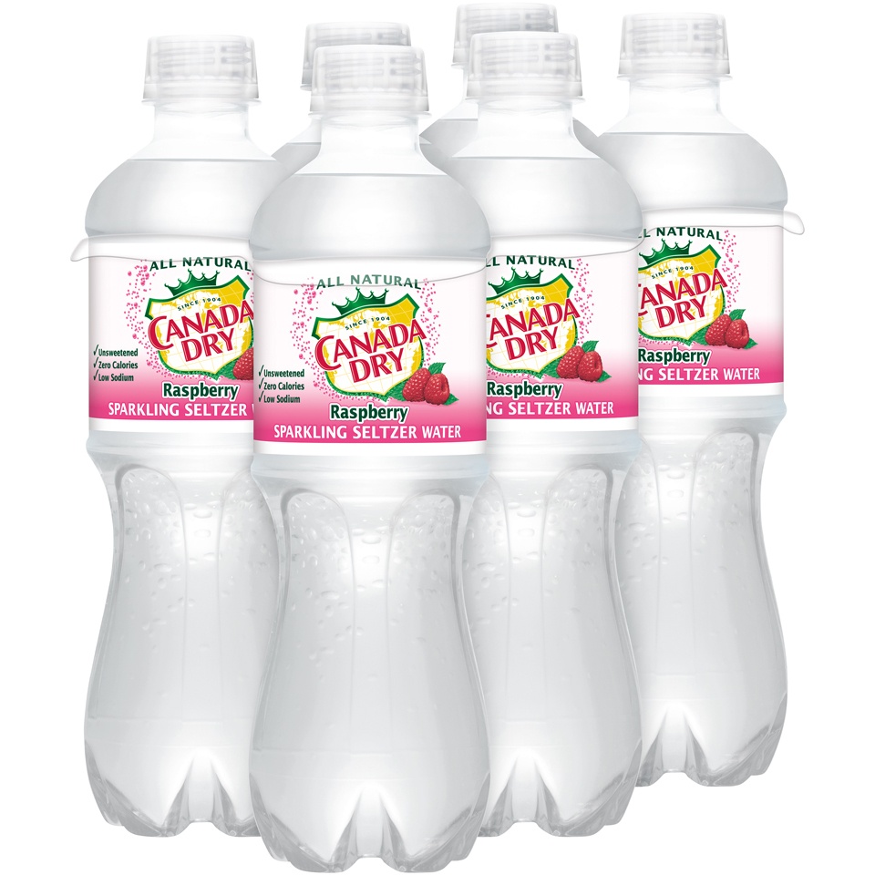 slide 2 of 3, Canada Dry Raspberry Sparkling Seltzer Water, .5 L bottles, 6 pack, 6 ct