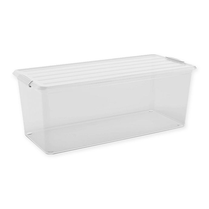 slide 1 of 1, Curver Latch Mates Storage Container with Lid - Clear/Grey, 100 qt