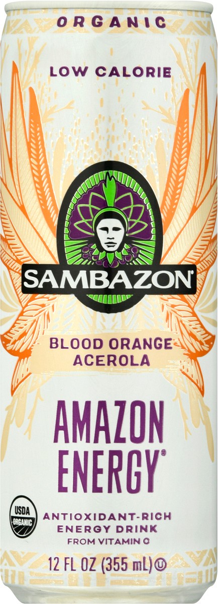 slide 1 of 9, Sambazon Amazon Energy Low Calorie Blood Orange Acerola Energy Drink - 12 oz, 12 fl oz