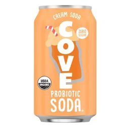 Cove Organic Zero Sugar Probiotic Soda - Cream Soda