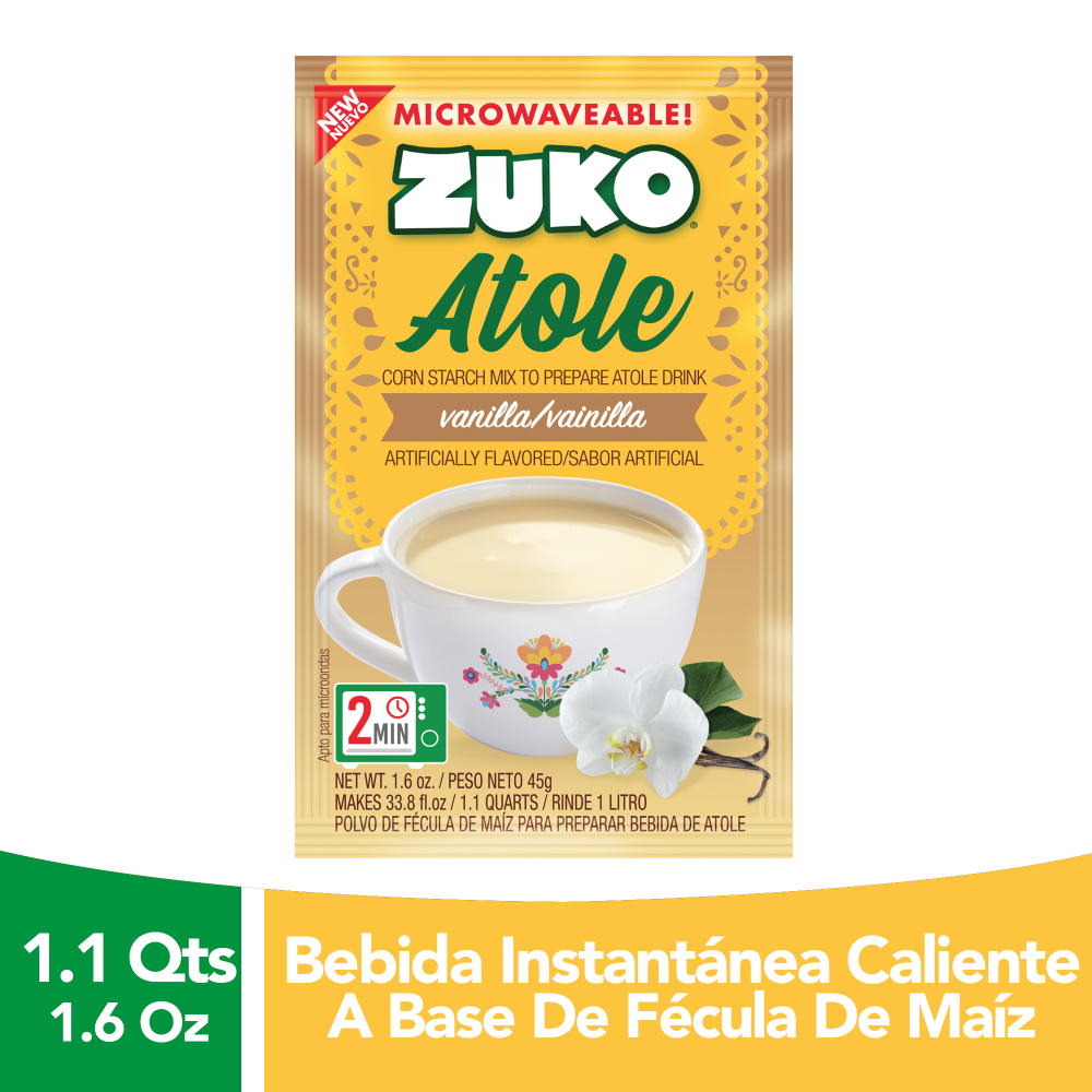 slide 1 of 2, Zuko Vanilla Atole Drink Mix - 1.6 oz, 1.6 oz