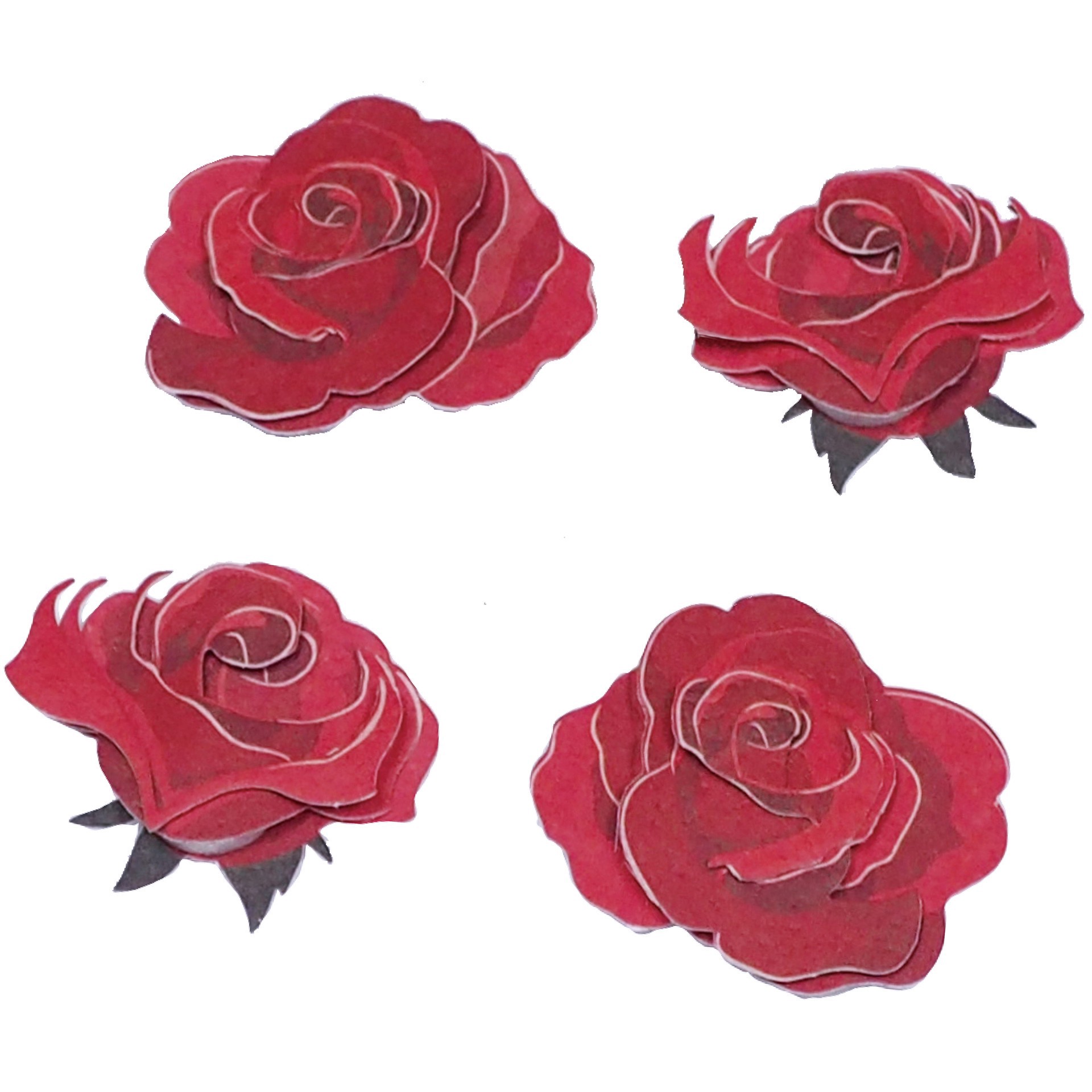 slide 4 of 4, Red Roses Floral Dimensional Stickers By Recollections, 3 in x 6.45 in