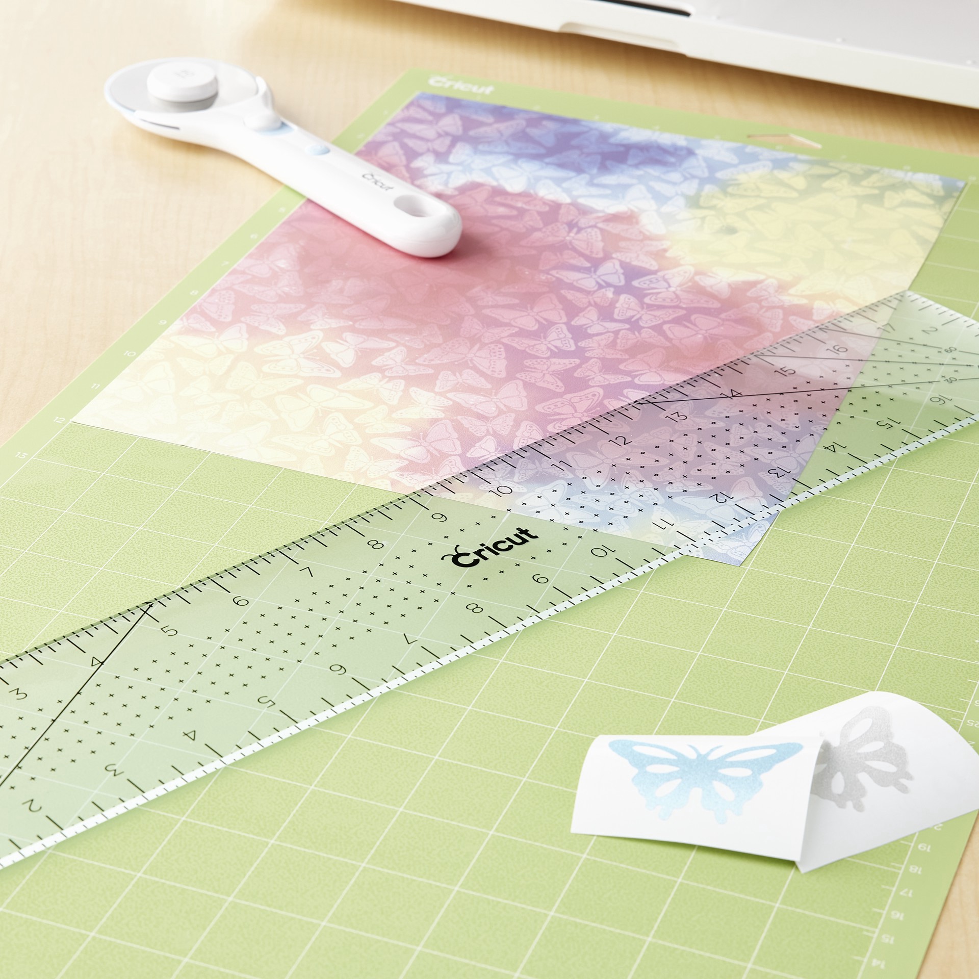 slide 3 of 3, Cricut Mint Acrylic Ruler, 3" X 18", 3 in x 18 in