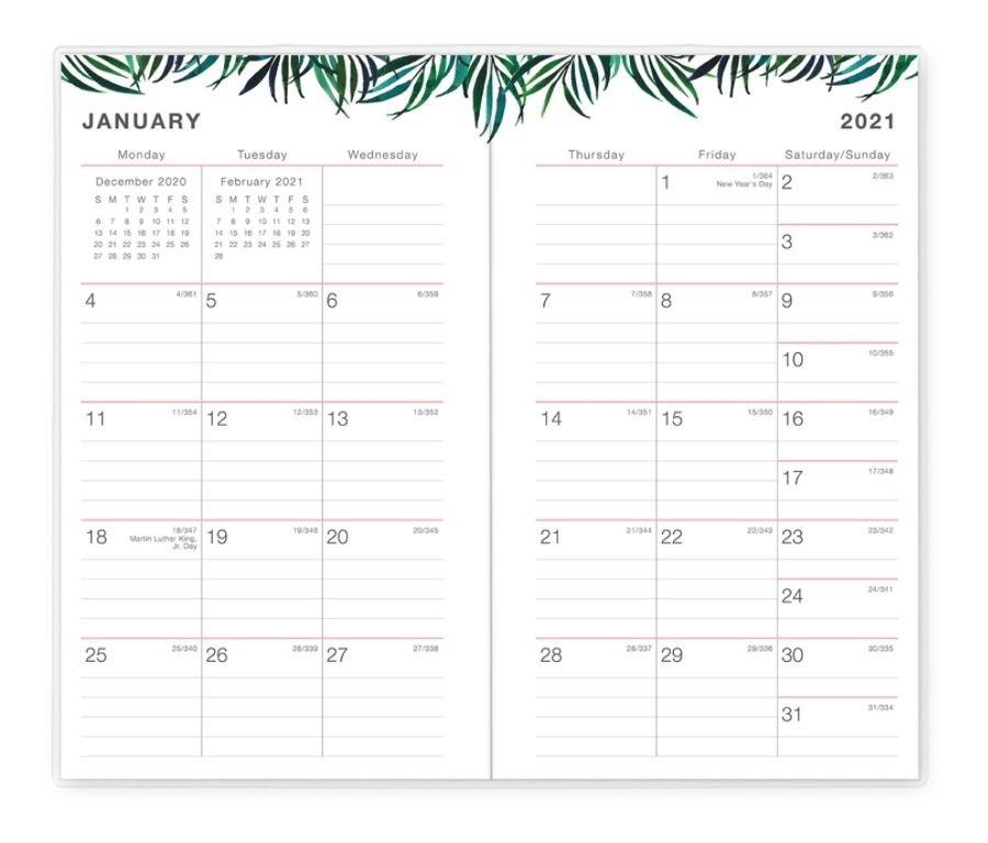 slide 3 of 3, Blue Sky Lac Monthly Planner, 3-5/8'' X 6-1/8'', Paradise, January To December 2021, 122466, 1 ct