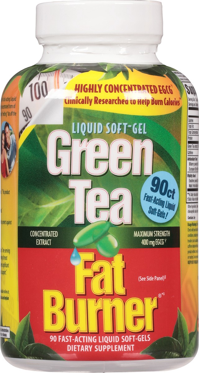 slide 6 of 9, Fat Burner Liquid Soft-Gels Maximum Strength Green Tea 90 Soft-Gels, 90 ct