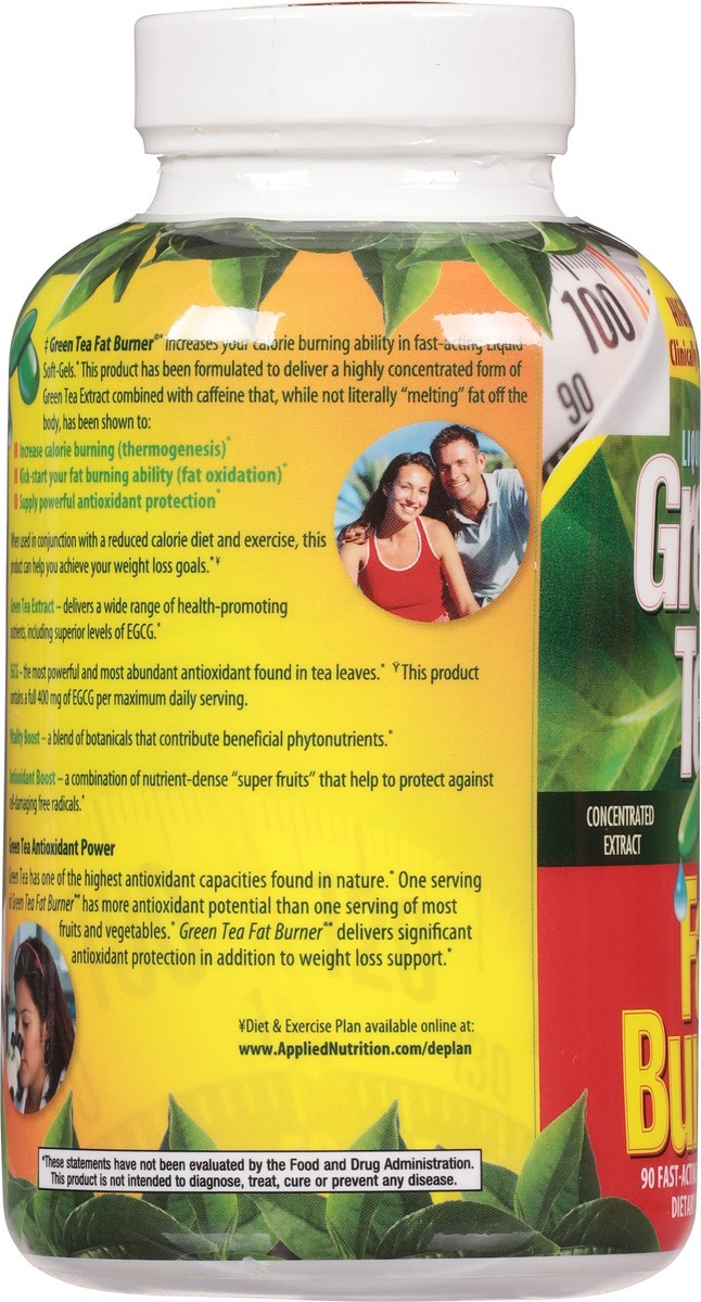 slide 3 of 9, Fat Burner Liquid Soft-Gels Maximum Strength Green Tea 90 Soft-Gels, 90 ct