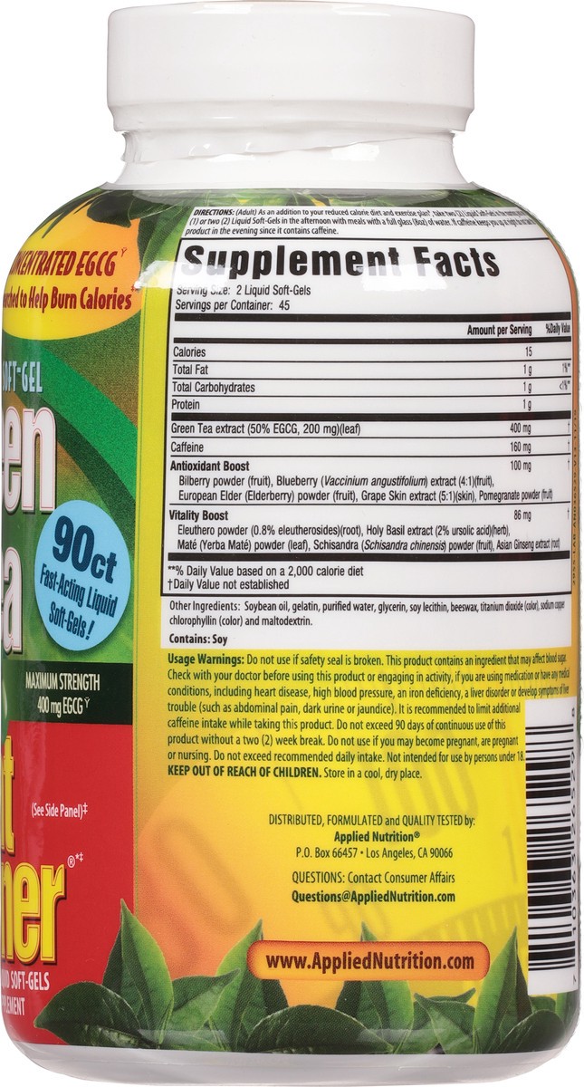 slide 8 of 9, Fat Burner Liquid Soft-Gels Maximum Strength Green Tea 90 Soft-Gels, 90 ct