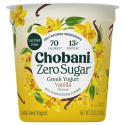 Chobani Yogurt-Cultured, Zero Sugar, Vanilla Flavor