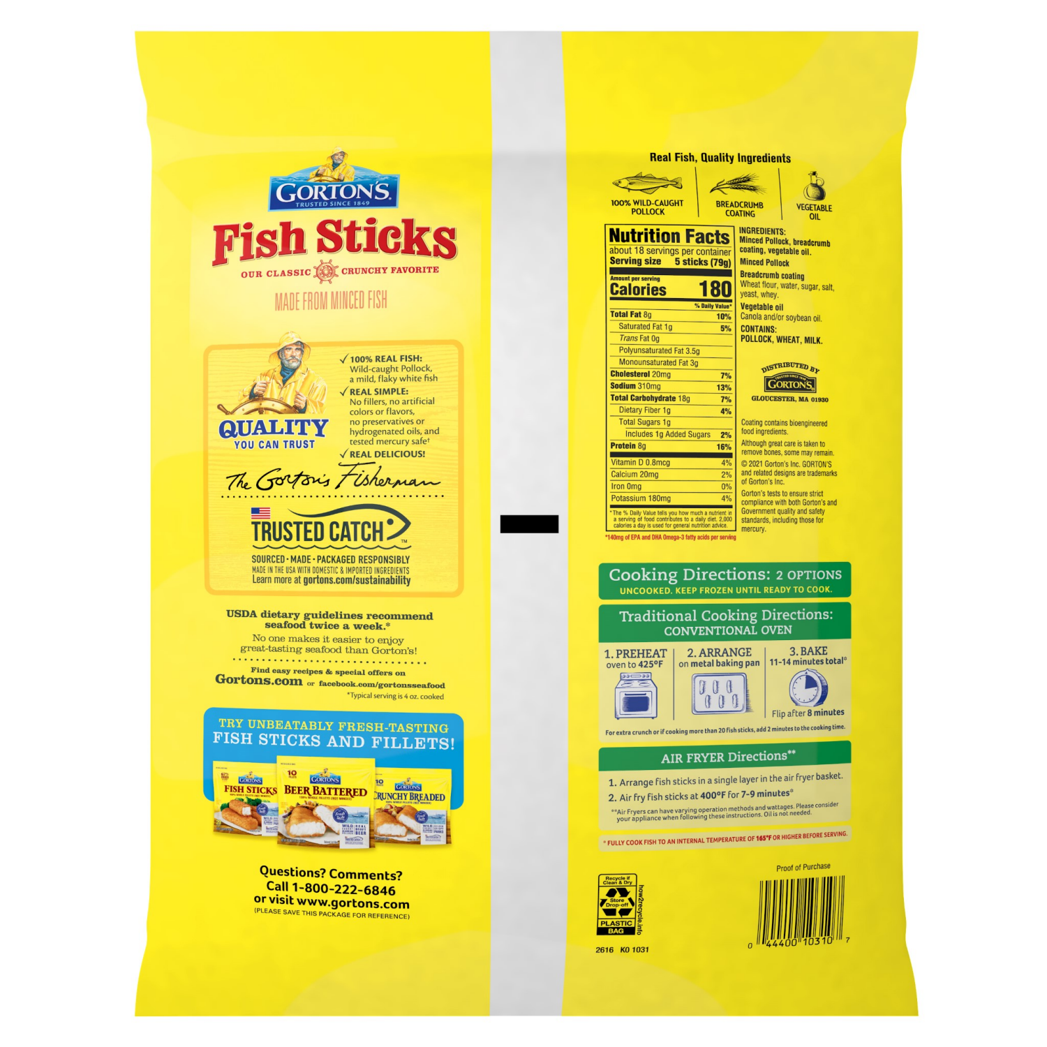 slide 4 of 7, Gorton's Fish Sticks 90 Sticks, 90 ct