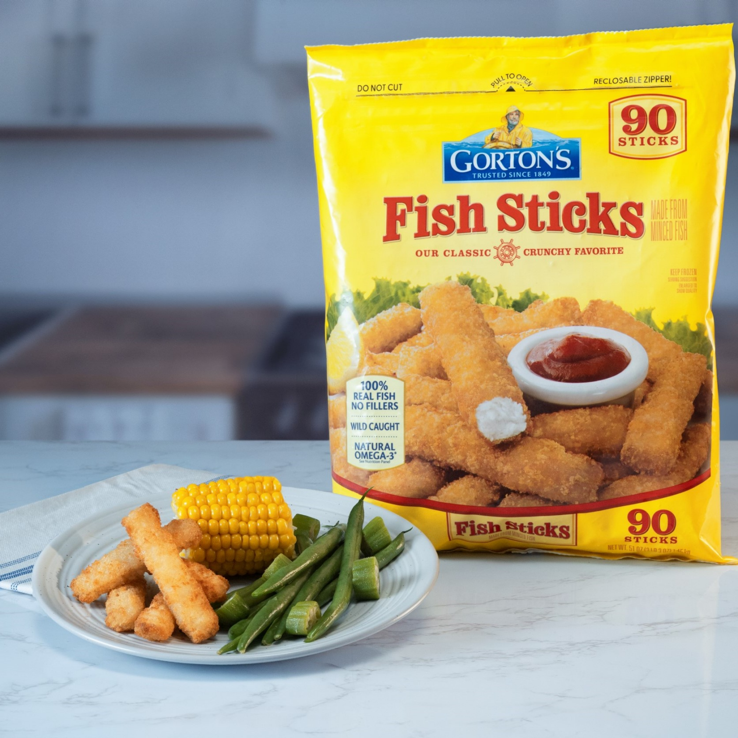 slide 5 of 7, Gorton's Fish Sticks 90 Sticks, 90 ct