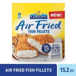 Gorton's Gorton’s Air Fried Fish 100% Whole Fillets, Wild Caught Fish, Frozen, 8 Count, 15.2 Ounce Resealable Bag