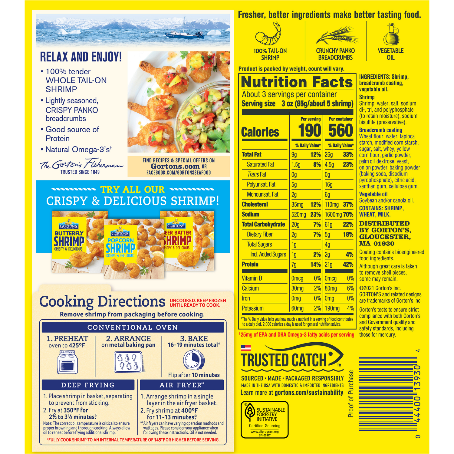 slide 4 of 7, Gorton's Butterfly Shrimp 9.2 oz, 9.2 oz