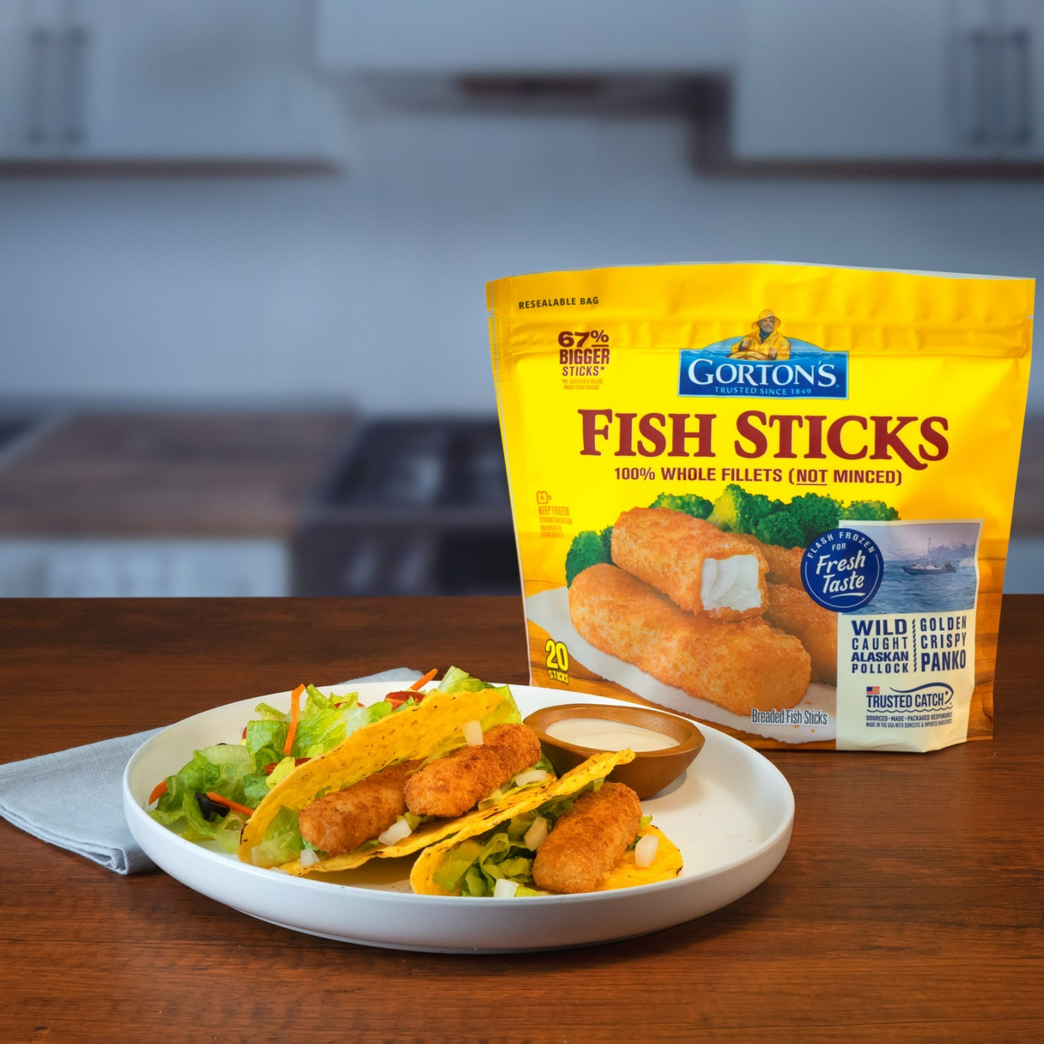 slide 4 of 6, Gorton's Breaded Whole Fish Sticks 20 Sticks, 20 ct