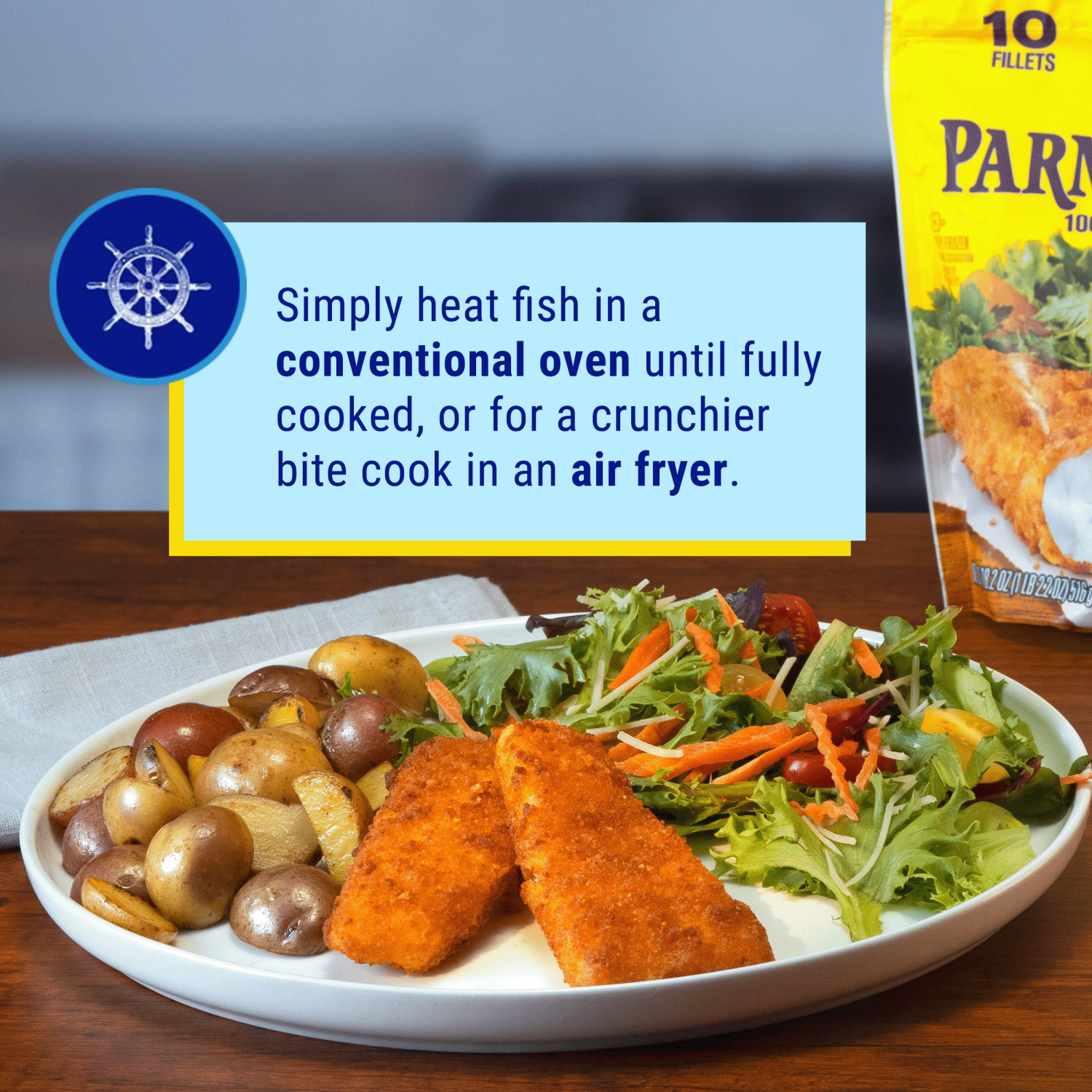 slide 8 of 8, Gorton's Whole Breaded Parmesan Crusted Fish Fillets 10 Each, 10 ct