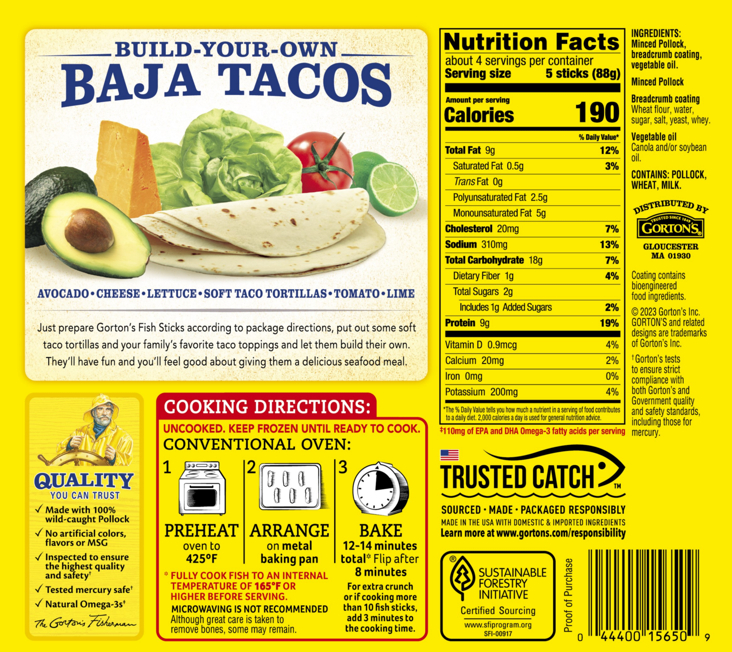 slide 2 of 2, Gorton's Breaded Fish Sticks 18 Sticks, 18 ct