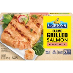 Gorton's Gorton’s Flame Grilled Salmon Classic Style, Wild Caught Salmon, Frozen, 2 Count, 6.3 Ounce Package
