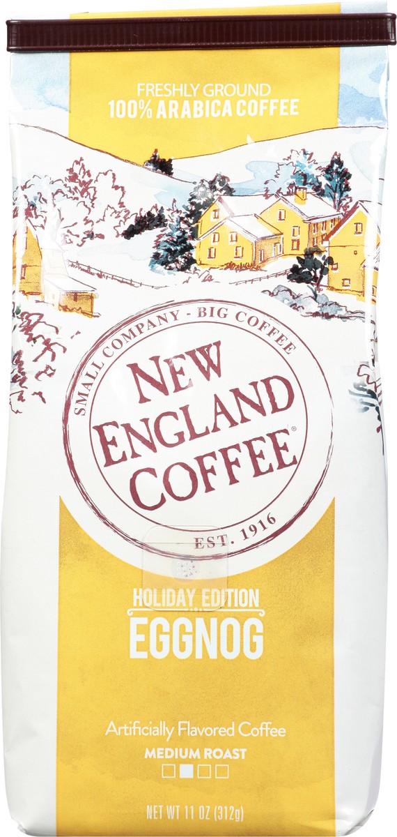 slide 2 of 13, New England Coffee Medium Roast Ground 100% Arabica Eggnog Coffee 11 oz, 11 oz