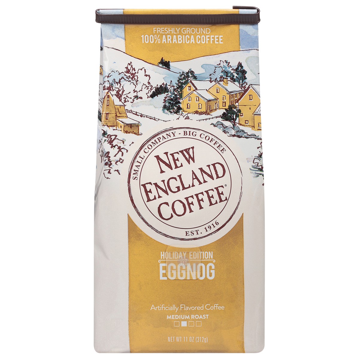 slide 1 of 13, New England Coffee Medium Roast Ground 100% Arabica Eggnog Coffee 11 oz, 11 oz