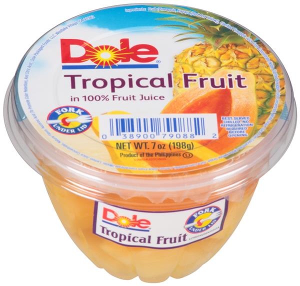 slide 1 of 3, Dole Tropical Fruit Bowl, 7 oz