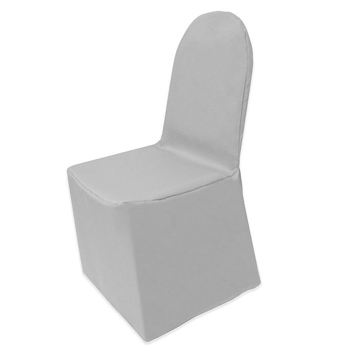 slide 1 of 1, Ultimate Textile Basic Polyester Cover for Banquet Chair - Silver, 1 ct