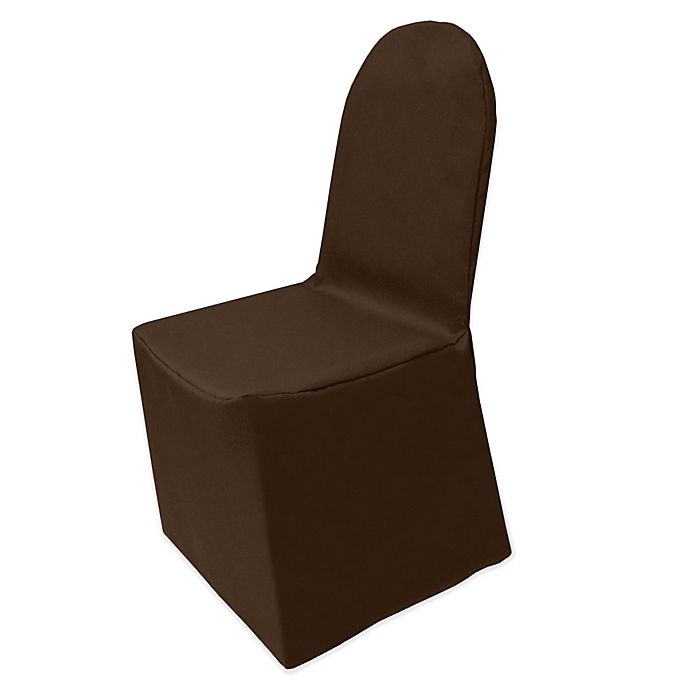 slide 1 of 1, Ultimate Textile Basic Polyester Cover for Banquet Chair - Chocolate, 1 ct