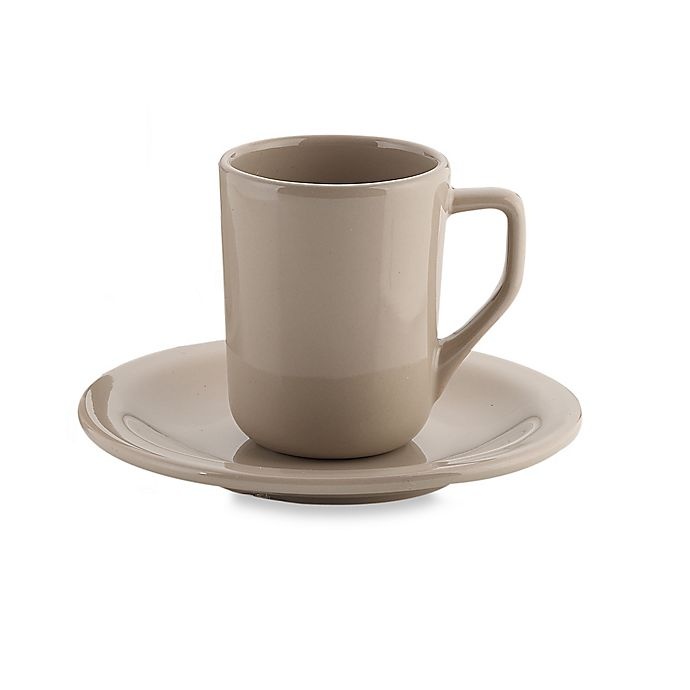 slide 1 of 1, Real Simple Espresso Cup and Saucer - Taupe, 1 ct