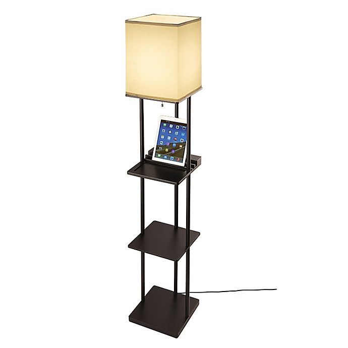 slide 2 of 3, Equip Your Space tagre Floor Lamp with Charging Station - Black, 1 ct