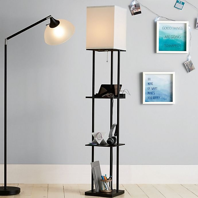 slide 3 of 3, Equip Your Space tagre Floor Lamp with Charging Station - Black, 1 ct