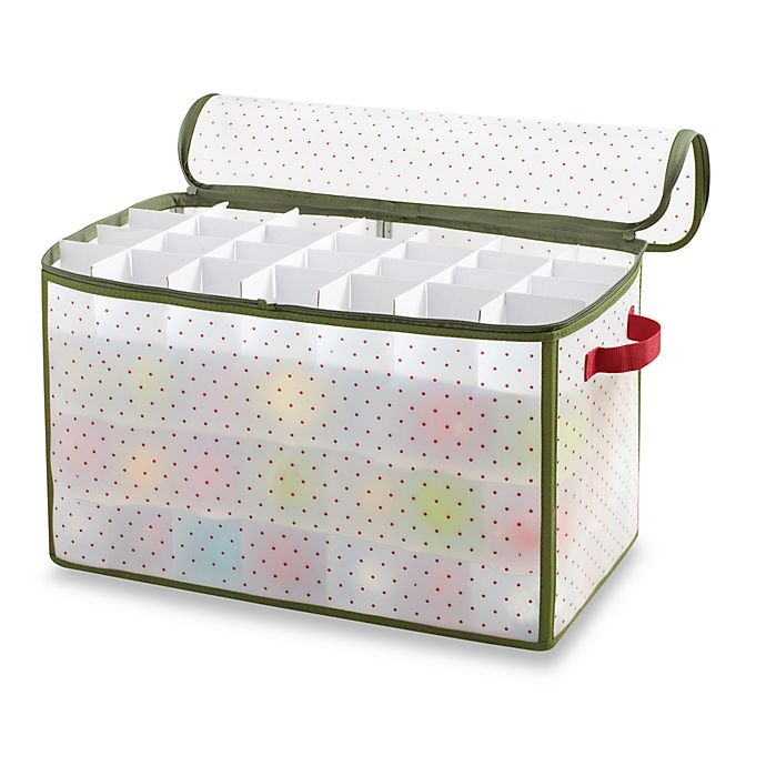 slide 1 of 2, Real Simple Holiday Ornament Storage Box, 112 ct