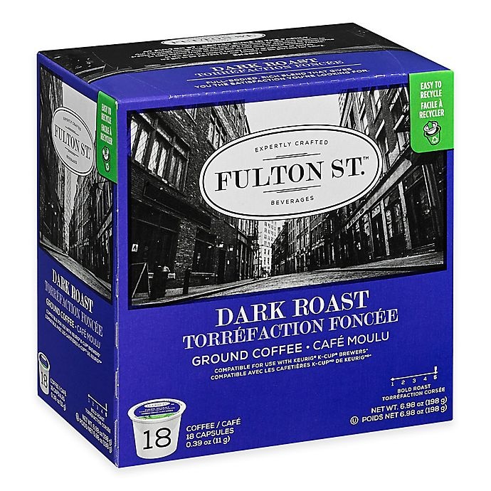 slide 1 of 3, 18-Count Fulton St. Dark Roast RealCup Coffee for Single Serve Coffee Makers, 18 ct