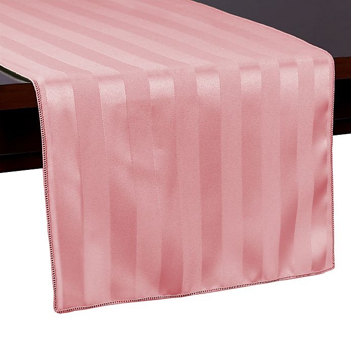 slide 1 of 1, Ultimate Textile Poly Stripe Table Runner - Dusty Rose, 72 in