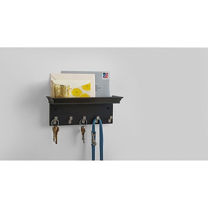 slide 2 of 2, Real Simple Wall-Mounted Mail and Key Rack - Black, 1 ct